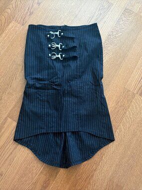 Vintage Womens Lip Service Gangsta Pranksta Goth Punk Stripe Pencil Skirt Medium